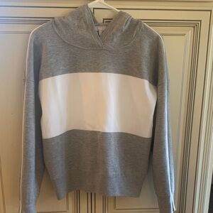 Athleta Gray and White women’s Hoodie Sweater